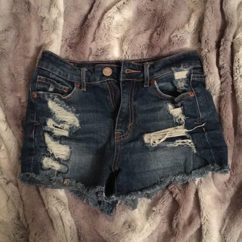 AEROPOSTALE High Waisted Distressed Shorts